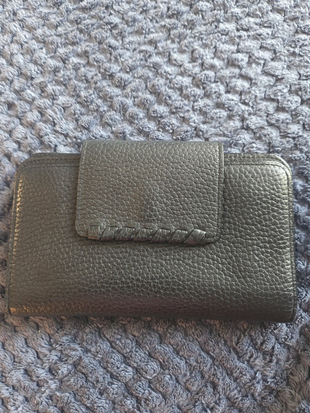 All Saints Kita Japanese Wallet Calfskin Leather